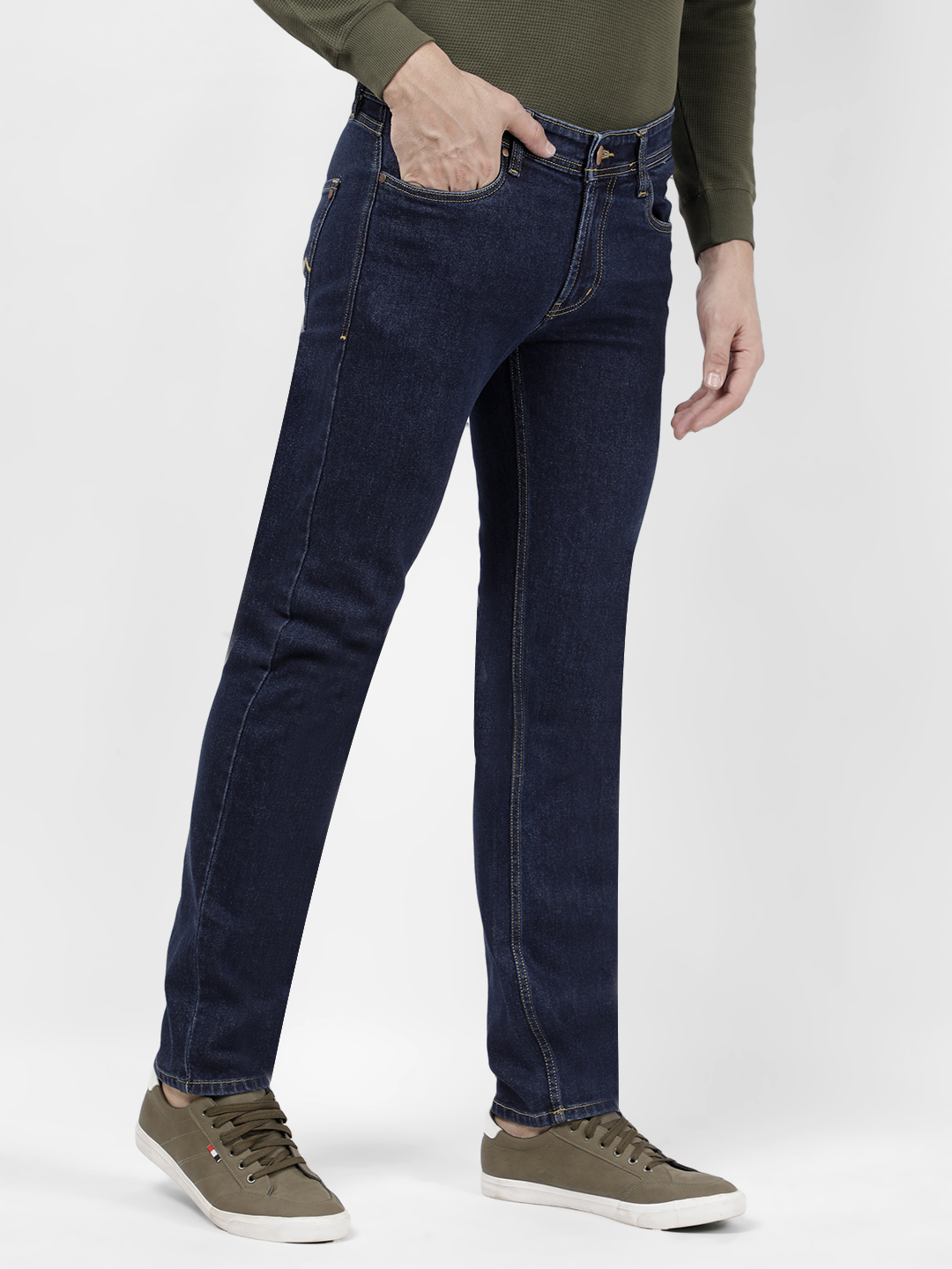 Numero Uno Men Solid Dark Blue Jeans